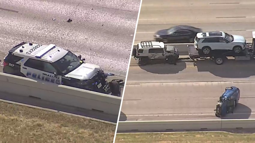 At least four vehicles appear to have been damaged in a crash in Southern Dallas on Wednesday, July 8, 2026.
