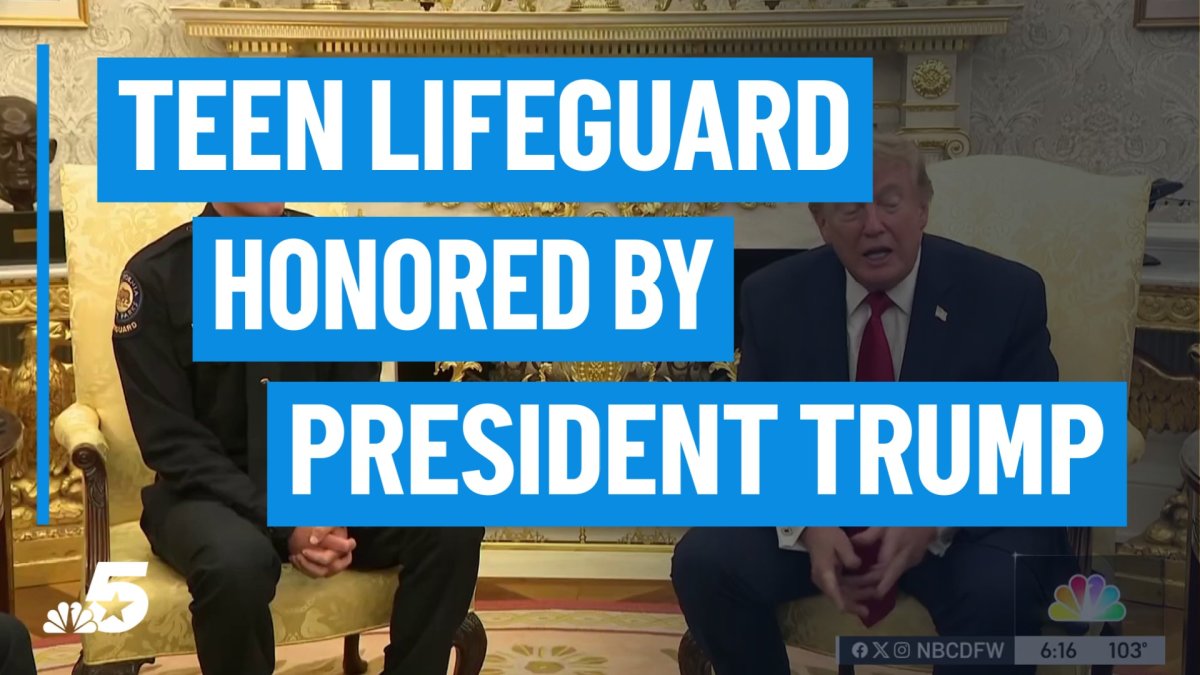 Teen lifeguard honored by President Trump after rescuing boy from North Texas