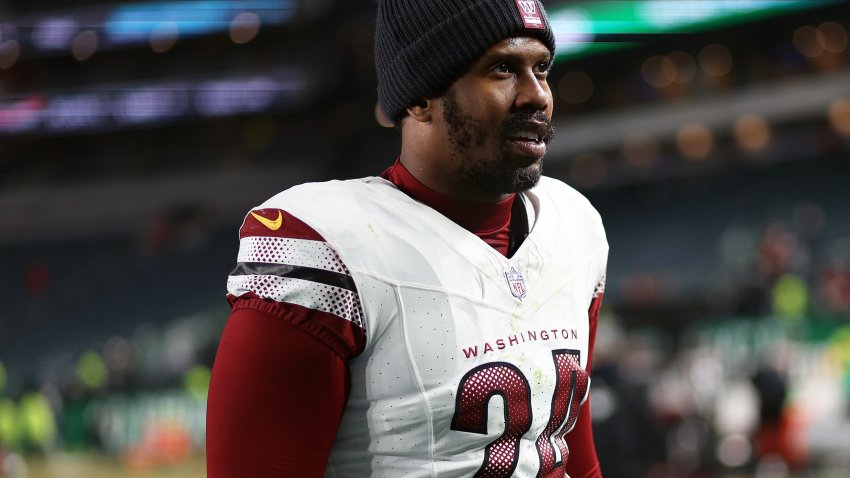 FILE – Washington Commanders linebacker Von Miller (24) looks on after an NFL football game against the Philadelphia Eagles, on Jan. 4, 2026, in Philadelphia.