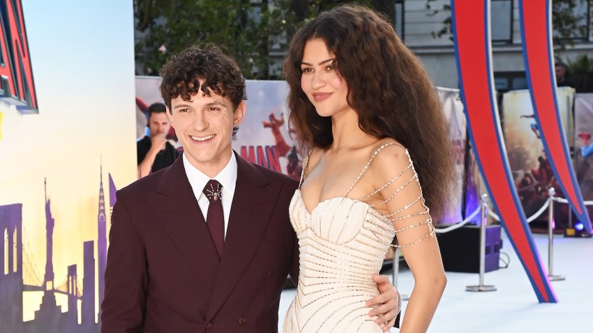Tom Holland and Zendaya attend the UK Premiere of "Spider-Man: Brand New Day" at Odeon Luxe Leicester Square on July 29, 2026 in London, England.