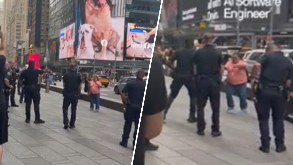 Woman shot by police after allegedly attacking people with a knife in Times Square