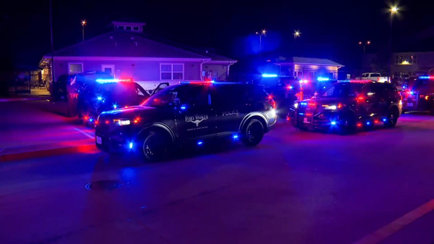 Image of Fort Worth Police at the scene of a shooting.