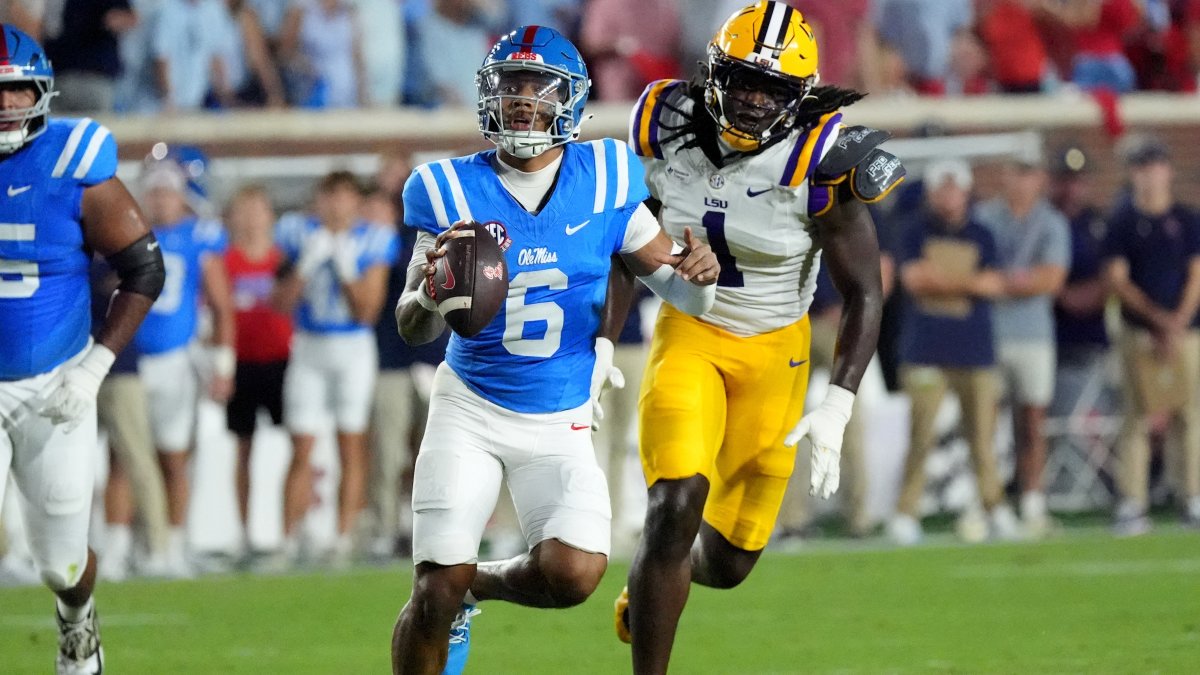 Trinidad Chambliss leads No. 8 Mississippi past No. 7 LSU 32-24 in Lane Kiffin's return to Ole Miss