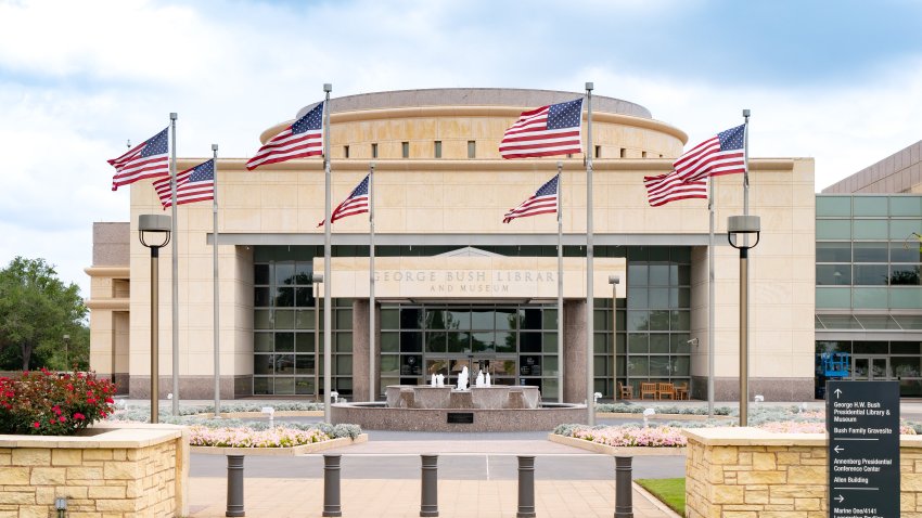 COLLEGE STATION, TX – MAY 07: General view of the George H.W. Bush Presidential Library and Museum on May 07, 2026 in College Station, Texas.