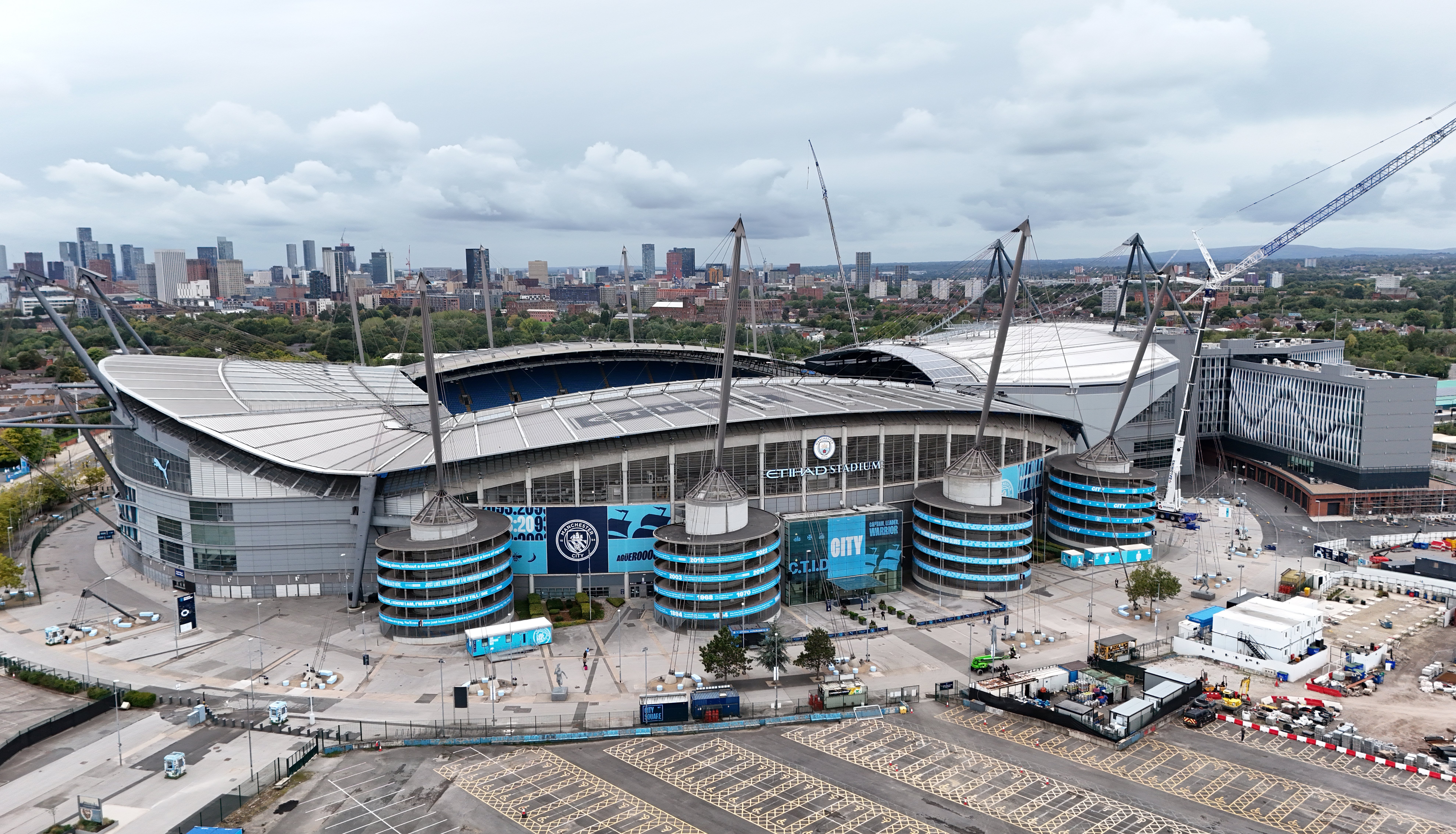 Premier League headquarters in London discussing potential Man City Sanctions