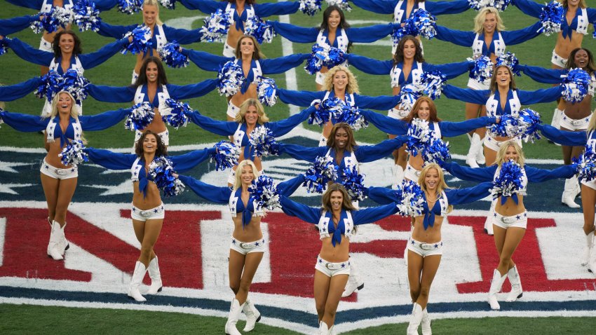 Sep 27, 2026; Rio De Janeiro, BRA; The Dallas Cowboys cheerleaders perform before the game against the Baltimore Ravens at Maracana Stadium.