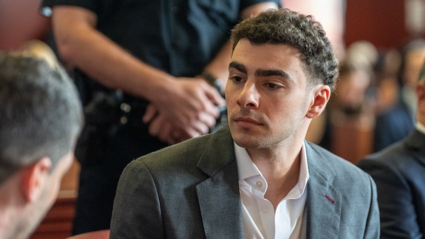 Luigi Mangione appears for a pre-trial hearing at Manhattan Criminal Court in New York, on Aug. 11, 2026.