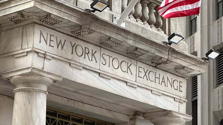 FILE - An entrance to the New York Stock Exchange is shown on June 26, 2024, in New York.