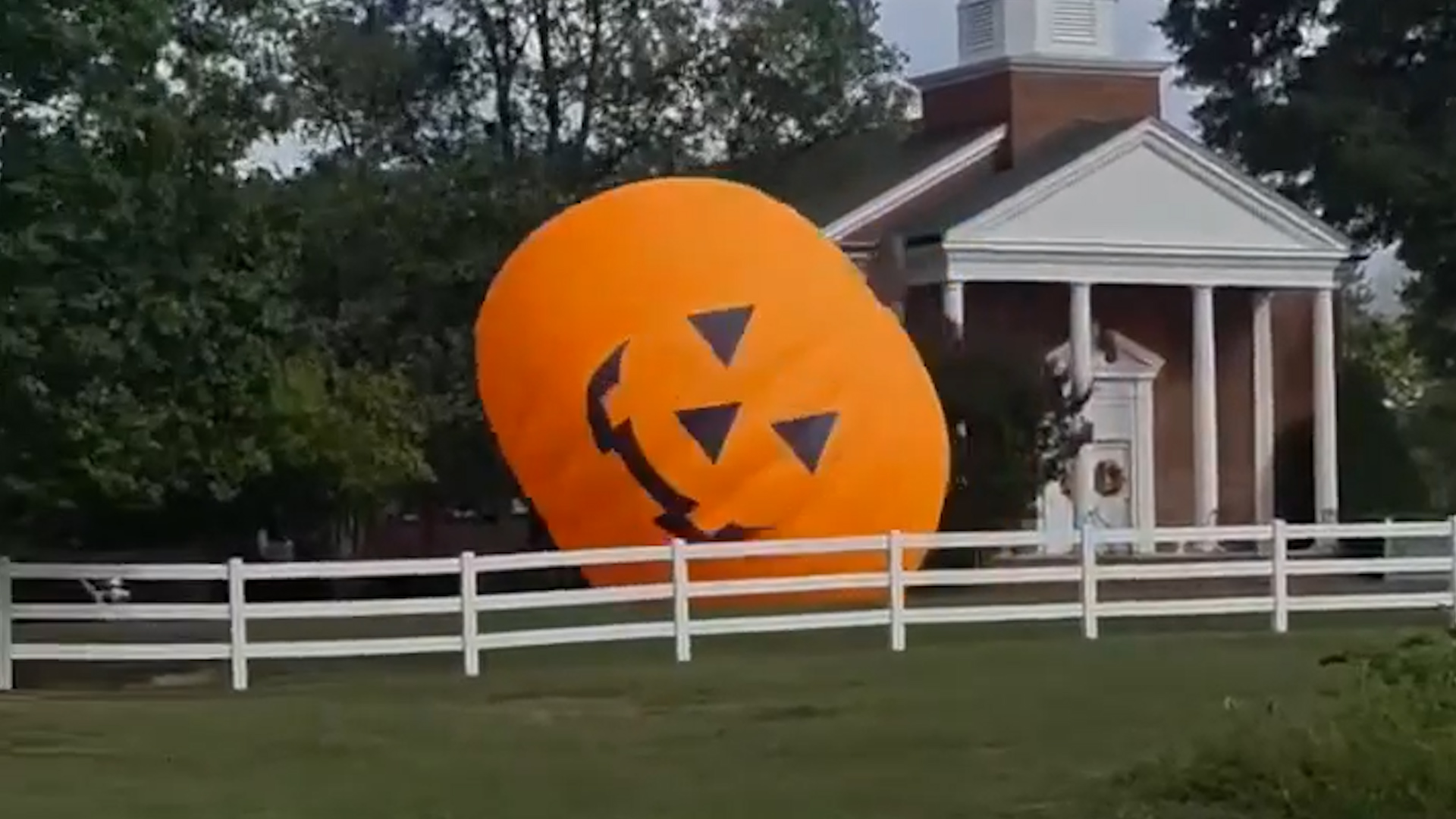 nbcdfw.com - Giant inflatable pumpkin rolls away from North Carolina farm