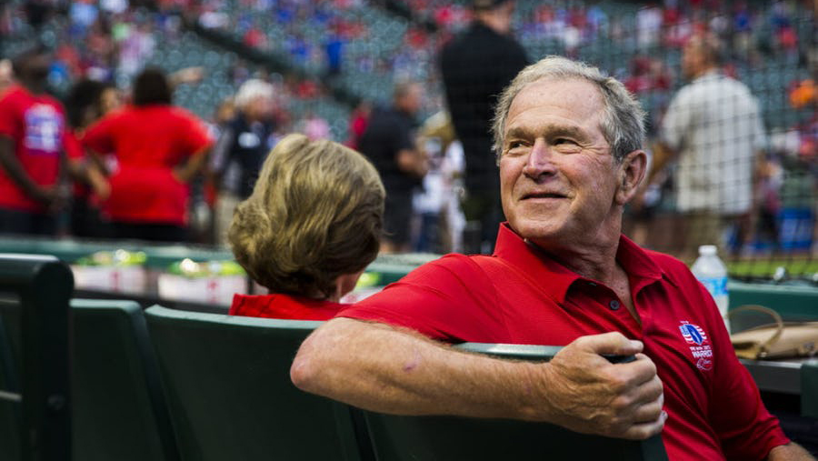 George W. Bush Cheers on Mascot of Himself at Rangers Game