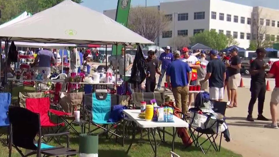 Rangers Fans Celebrate Opening Day