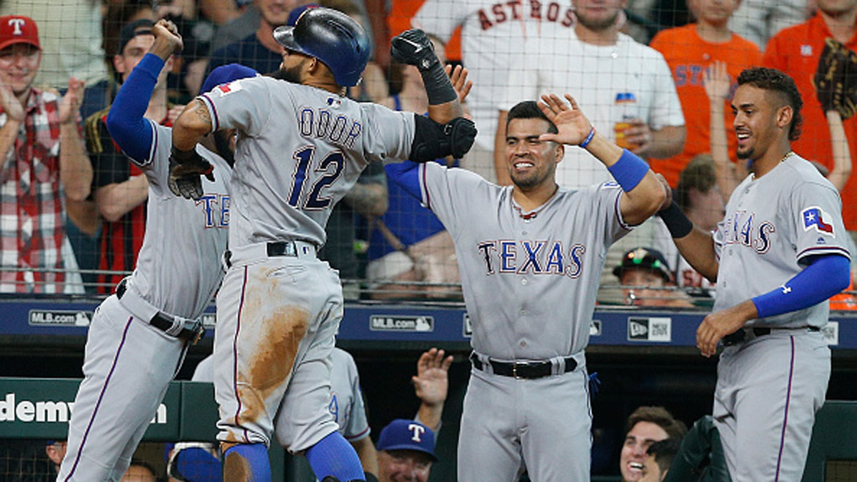 Odor Hits Two Home Runs, Rangers Beat Astros