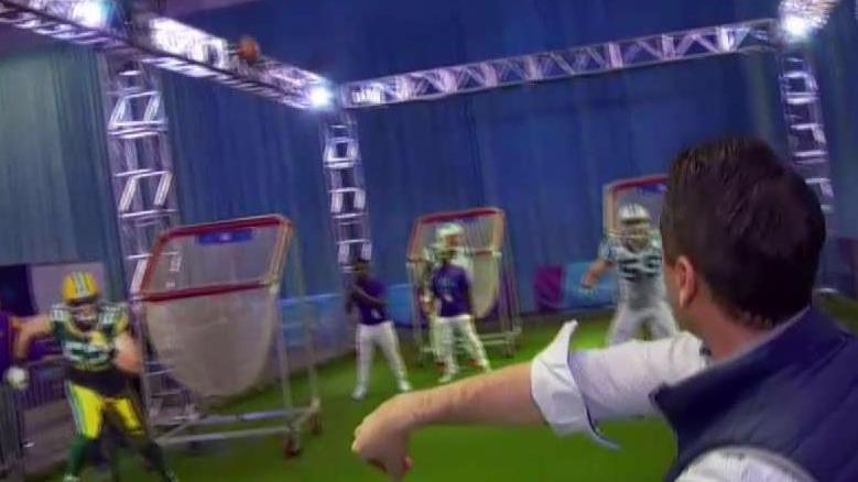Kris Gutierrez Shows off His Skills at the NFL Experience at Super Bowl LII