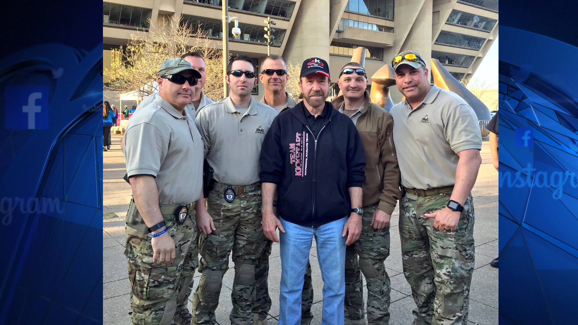 Chuck Norris Visits With Local Police