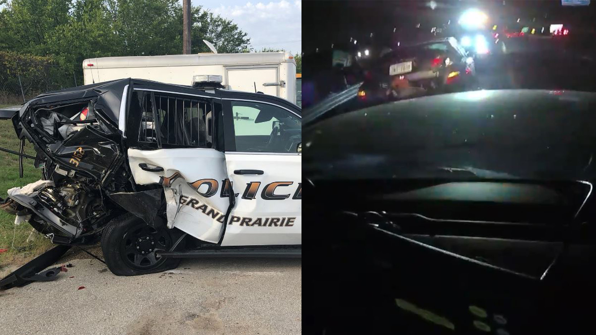 Close Call: Driver Rams Into Grand Prairie Police Squad Car