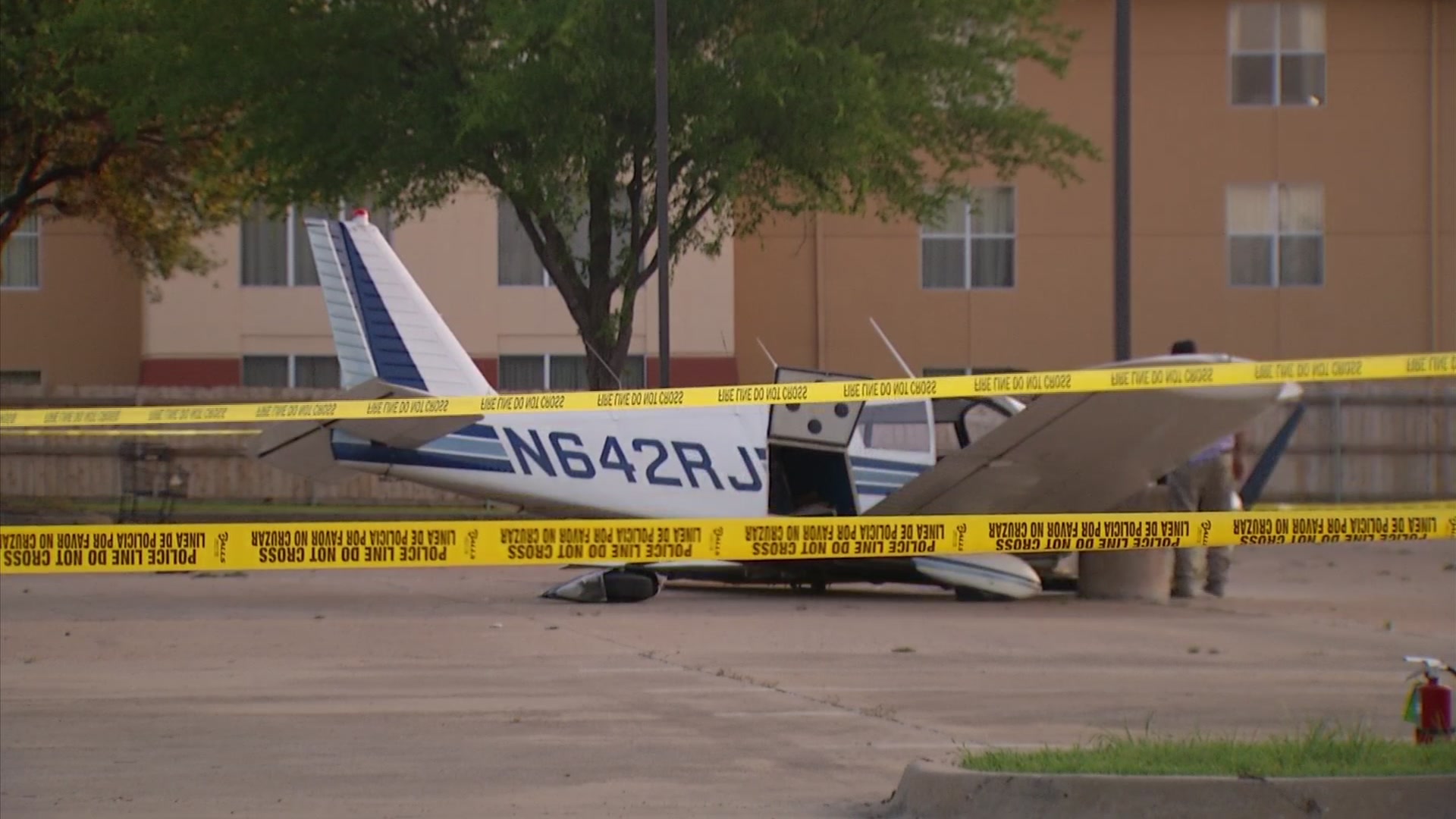 Small Plane Makes Emergency Landing in Parking Lot