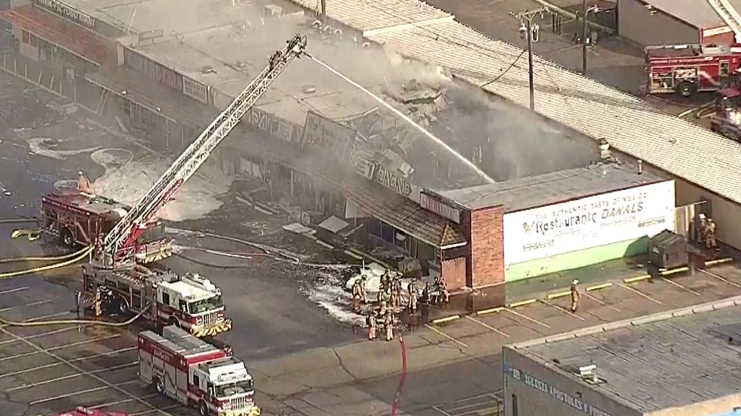 Large Fire, Roof Collapse at Irving Mexican Restaurant