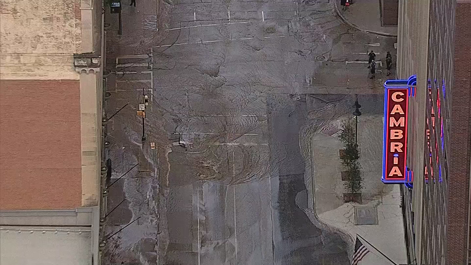 Broken Water Main Floods Downtown Dallas Streets