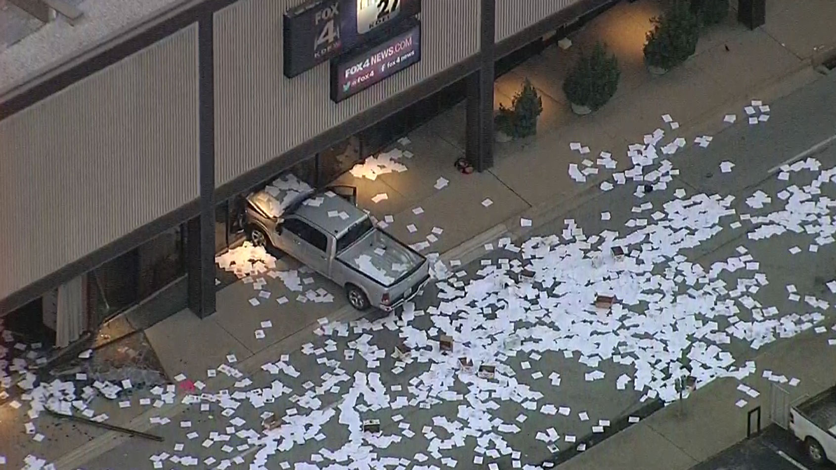 Truck Repeatedly Rams Into Fox Studios in Dallas
