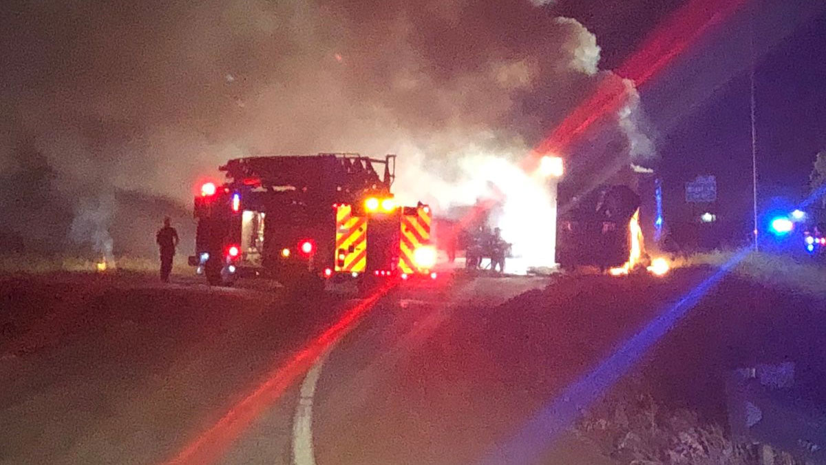 18-Wheeler Fire Closes I-635 in Grapevine