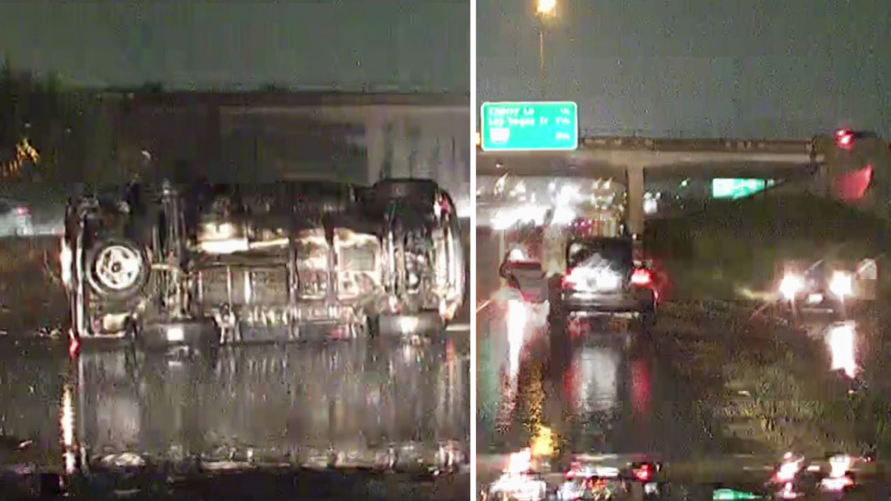 Slippery Roads: Rollover Crash on I-30 in Fort Worth