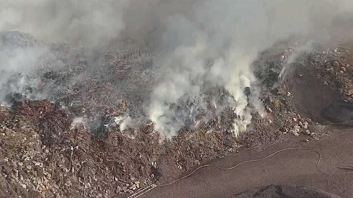 Watch: Large Compost Pile Burns in SE Fort Worth