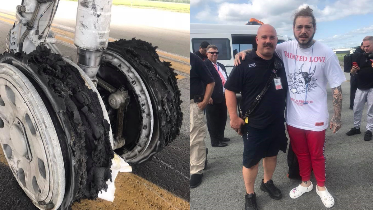 See the Plane From Rapper Post Malone's Emergency Landing