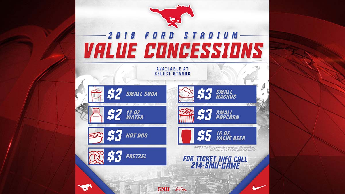 SMU Offering New 'Value Concessions' Pricing at Ford Stadium