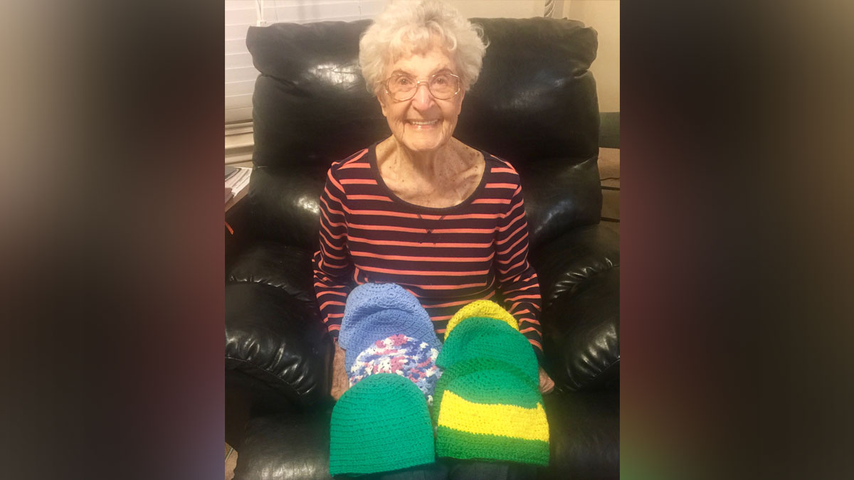 Grandma Johnye Makes Hats for Cancer Patient