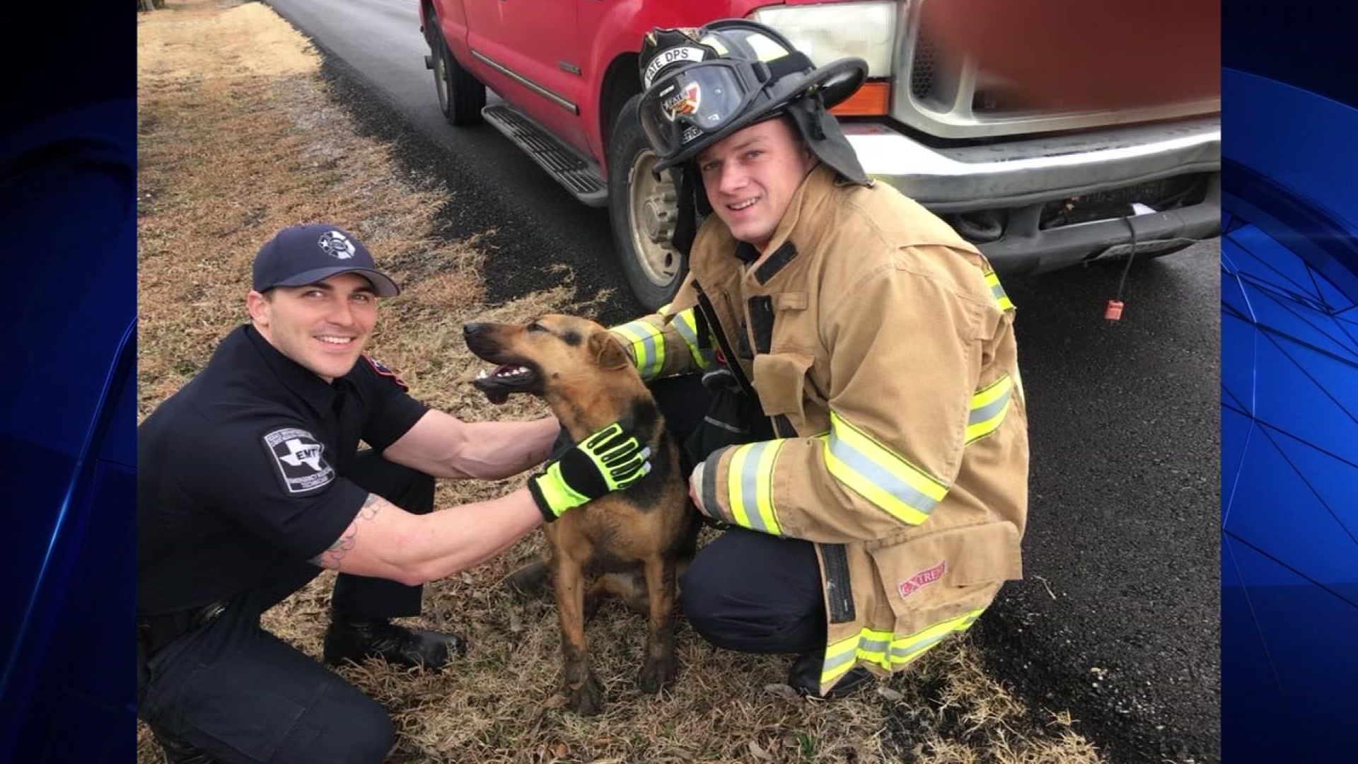 First Responders Rescue Dog Stuck in Pipe