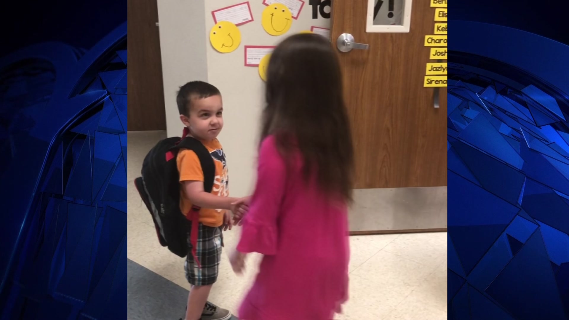 Kindergarten Class Shake Hands, Smiles Every Morning