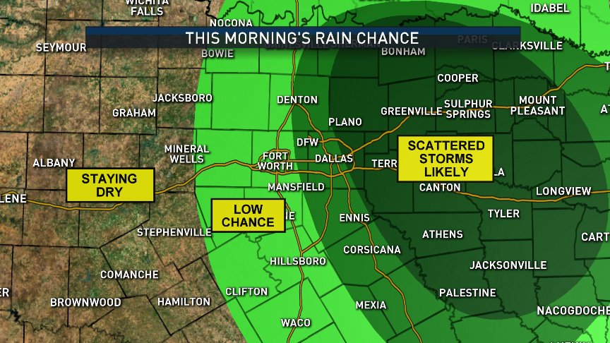 Live Radar: More Pop-Up Storms Possible Tuesday Morning