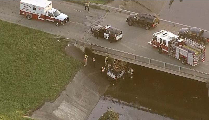 Driver Lands Vehicle Upside Down, No Injuries